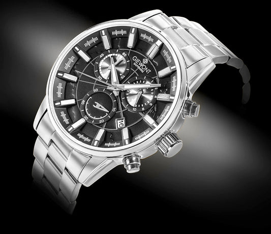 Zegarek Męski Giewont Chronograph Sapphire Srebrny GW4580-B2