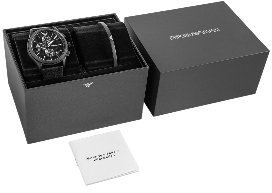 Men's Watch + Bracelet EMPORIO ARMANI Paolo AR80070SET + BOX
