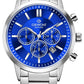 Zegarek Męski Giewont Chronograph Sapphire Srebrno Niebieski GW8510-B3