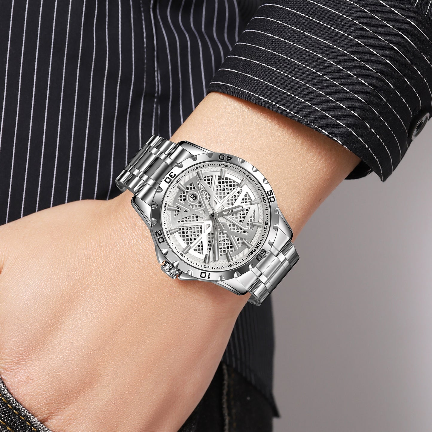Herrenuhr Skmei 9337SI + BOX