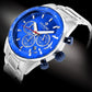 Zegarek Męski Giewont Chronograph Sapphire Srebrno Niebieski GW9140-B3