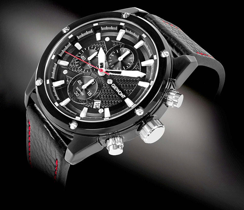 Men's Watch Giewont Chronograph Sapphire Black GW8810-A1