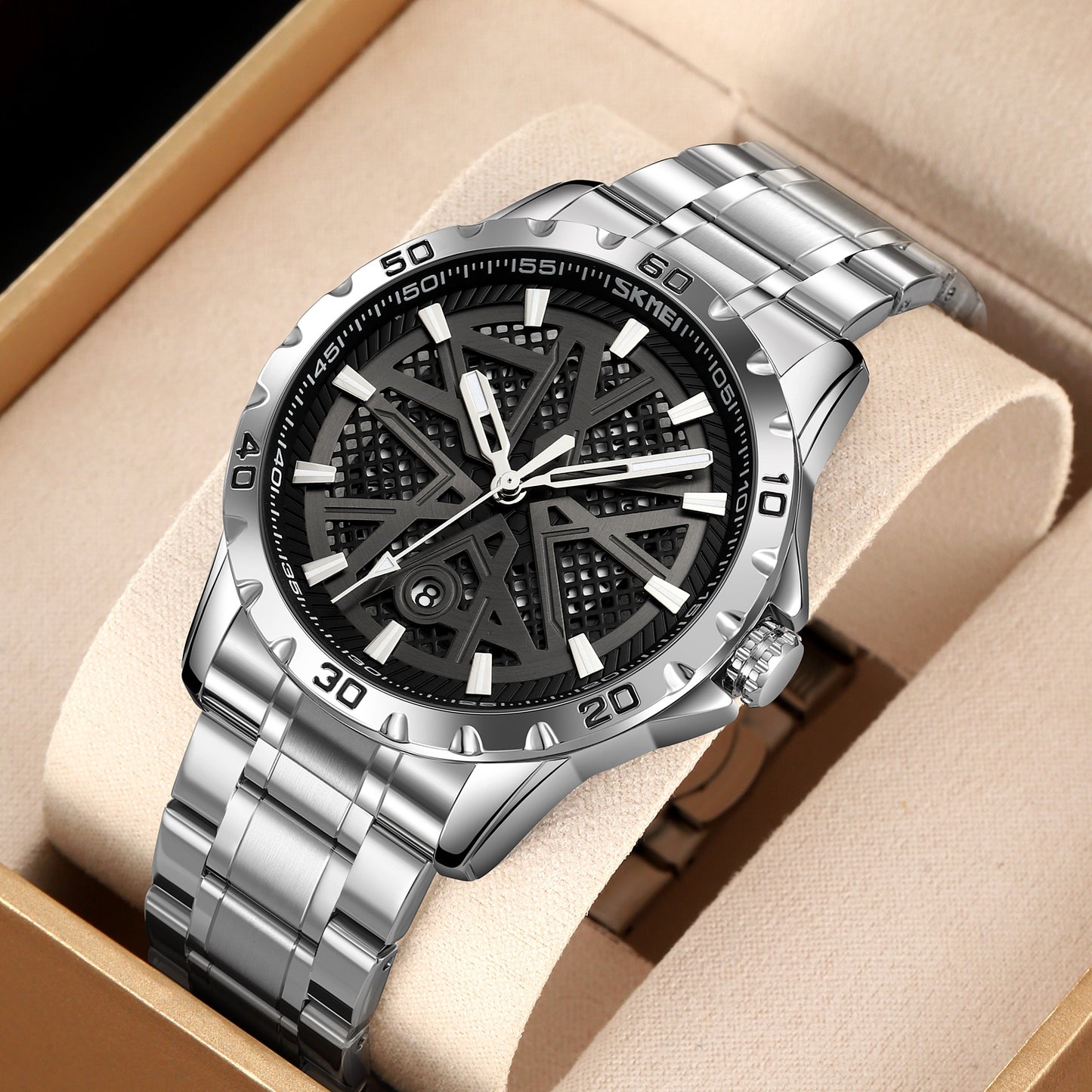 Herrenuhr Skmei 9337SIBK + BOX