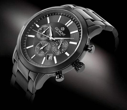 Zegarek Męski Giewont Chronograph Sapphire Czarny GW8510-B2