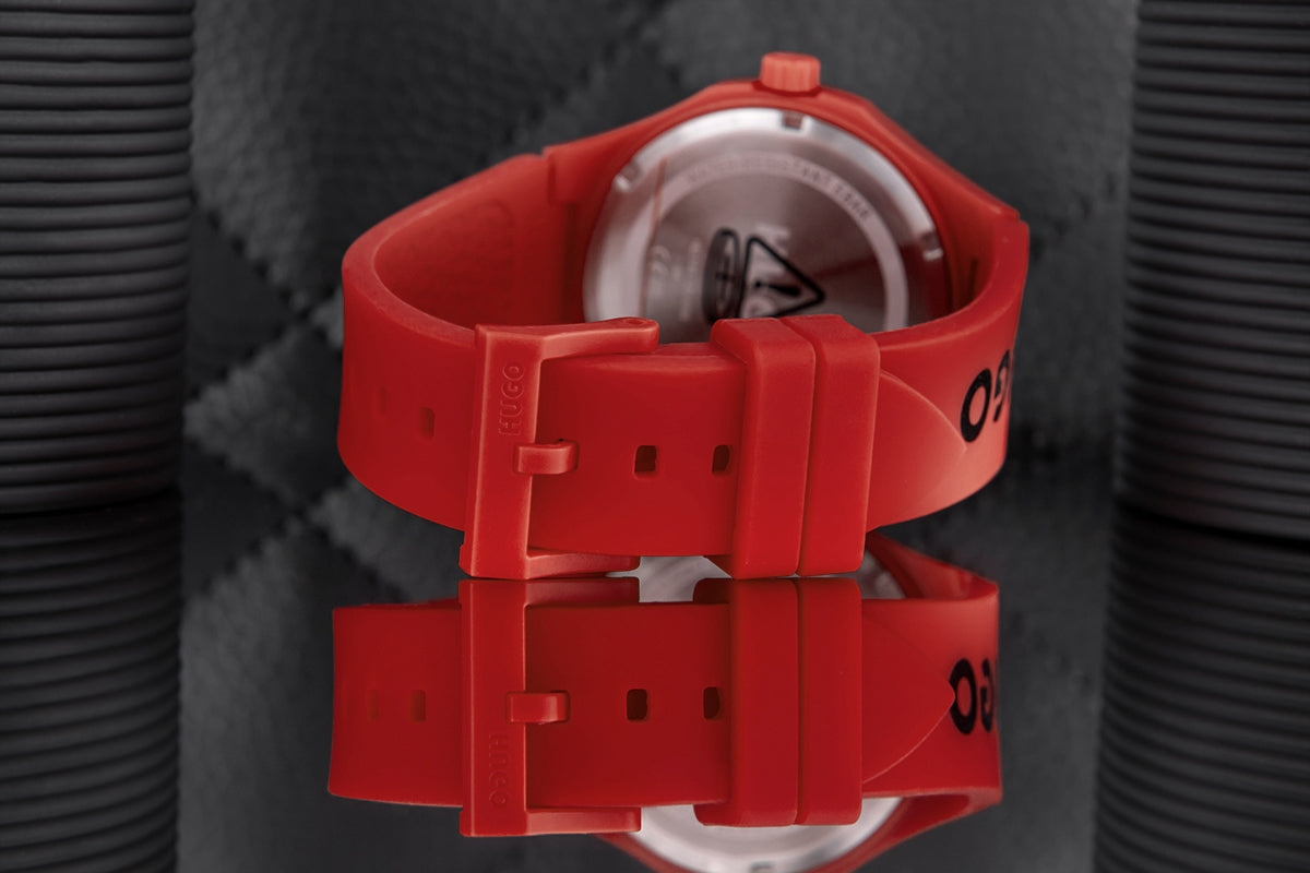 Herrenuhr HUGO Lit For Him Rot 1530346 + BOX