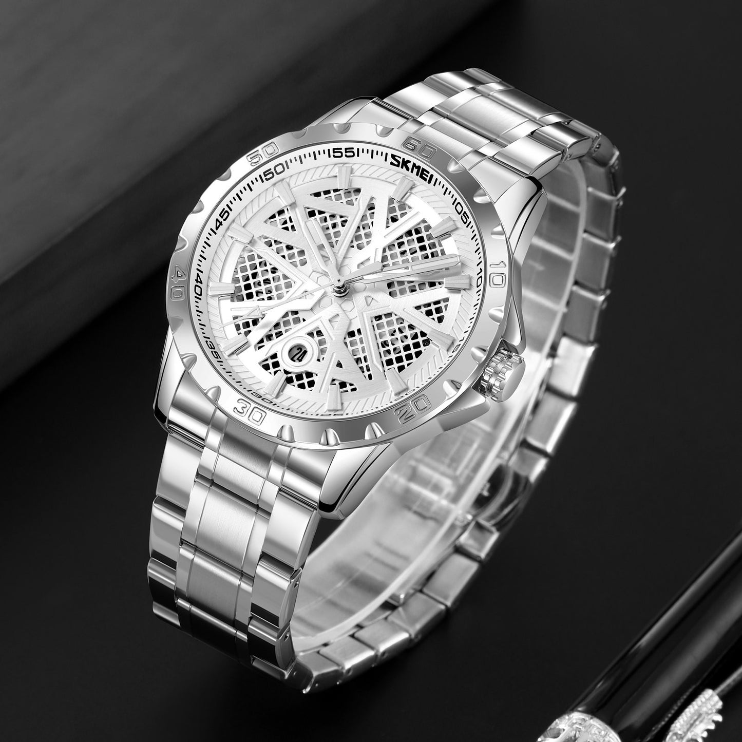 Herrenuhr Skmei 9337SI + BOX