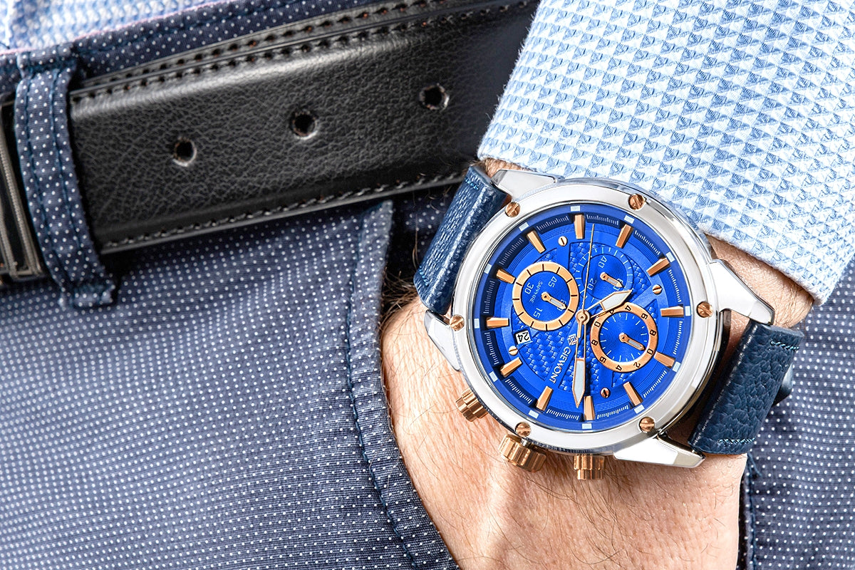 Herrenuhr Giewont Chronograph Saphir Silber-Blau GW8810-A2
