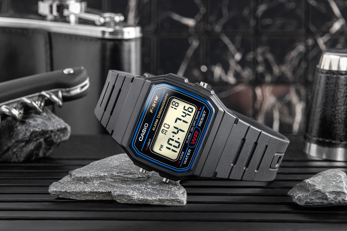 Herrenuhr CASIO F-91W-1YEG + BOX