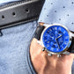 Zegarek Męski Giewont Chronograph Sapphire Srebrno Niebieski GW6260-A4