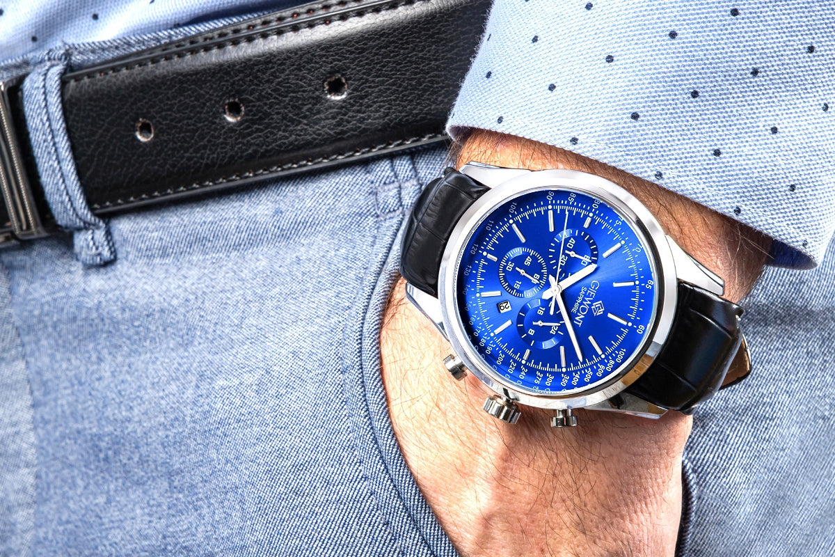 Herrenuhr Giewont Chronograph Saphir Silber-Blau GW7650-A3