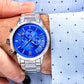 Zegarek Męski Giewont Chronograph Sapphire Srebrno Niebieski GW8510-B3
