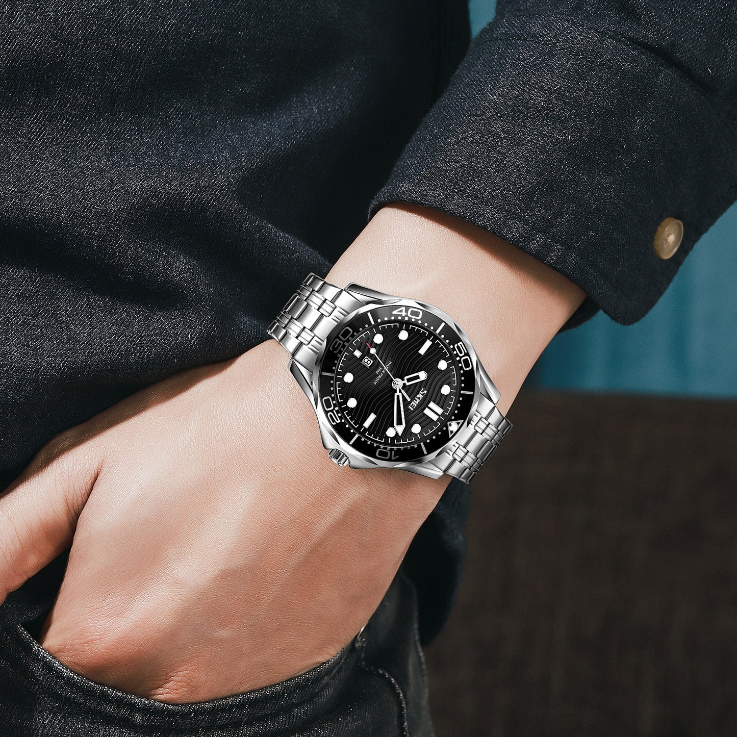Herrenuhr Skmei 9276SISIBK + Box