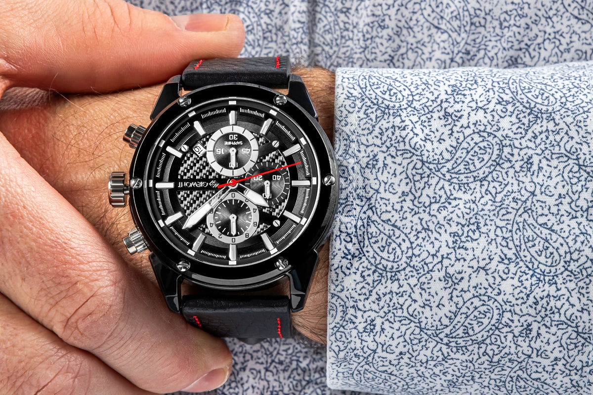 Men's Watch Giewont Chronograph Sapphire Black GW8810-A1