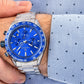 Zegarek Męski Giewont Chronograph Sapphire Srebrno Niebieski GW9580-B3