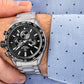 Zegarek Męski Giewont Chronograph Sapphire Srebrno Czarny GW9580-B1