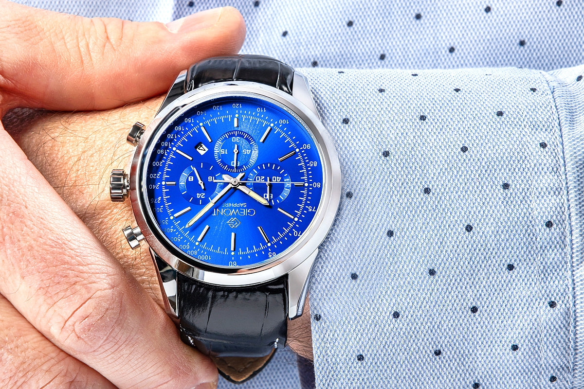 Herrenuhr Giewont Chronograph Saphir Silber-Blau GW7650-A3