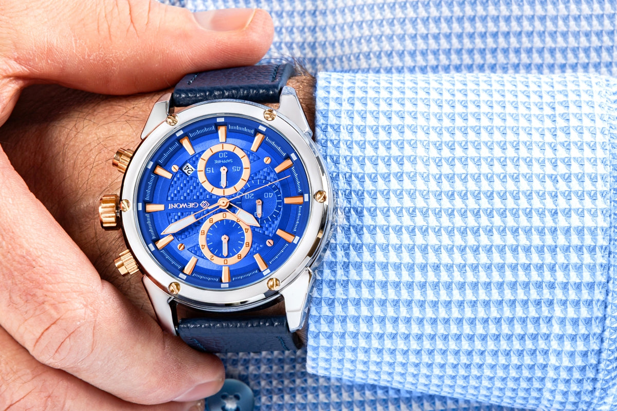 Herrenuhr Giewont Chronograph Saphir Silber-Blau GW8810-A2