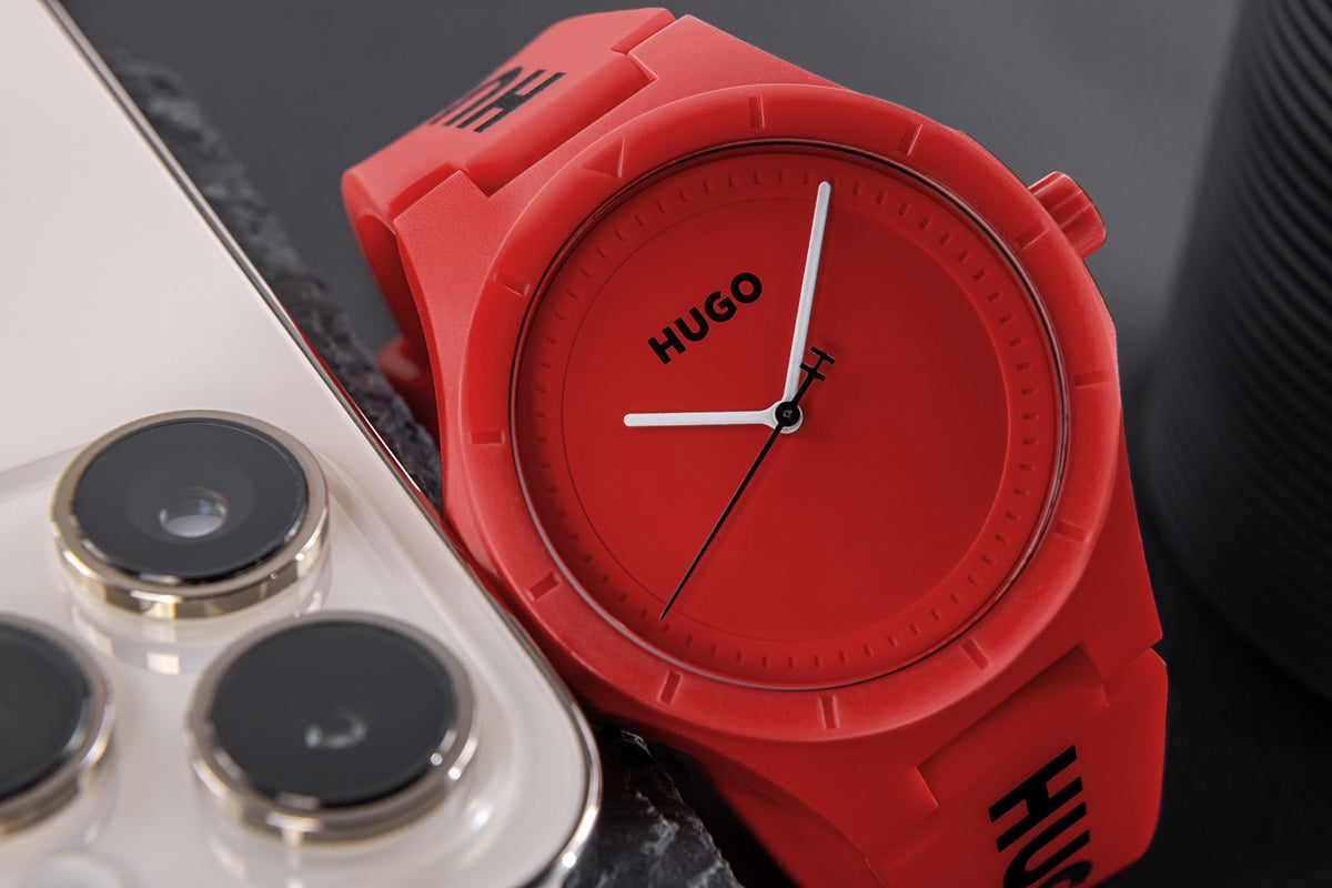 Herrenuhr HUGO Lit For Him Rot 1530346 + BOX