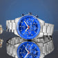 Zegarek Męski Giewont Chronograph Sapphire Srebrno Niebieski GW9140-B3