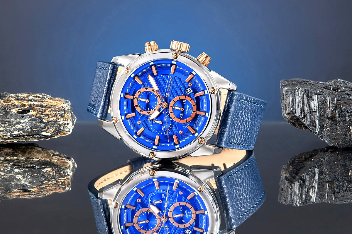 Herrenuhr Giewont Chronograph Saphir Silber-Blau GW8810-A2
