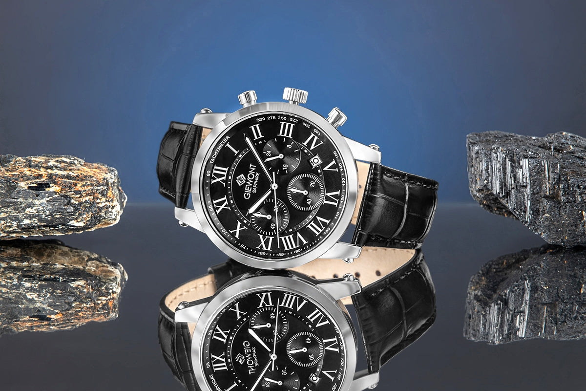 Herrenuhr Giewont Chronograph Saphir Silber Schwarz GW6260-A2