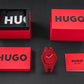 Herrenuhr HUGO Lit For Him Rot 1530346 + BOX