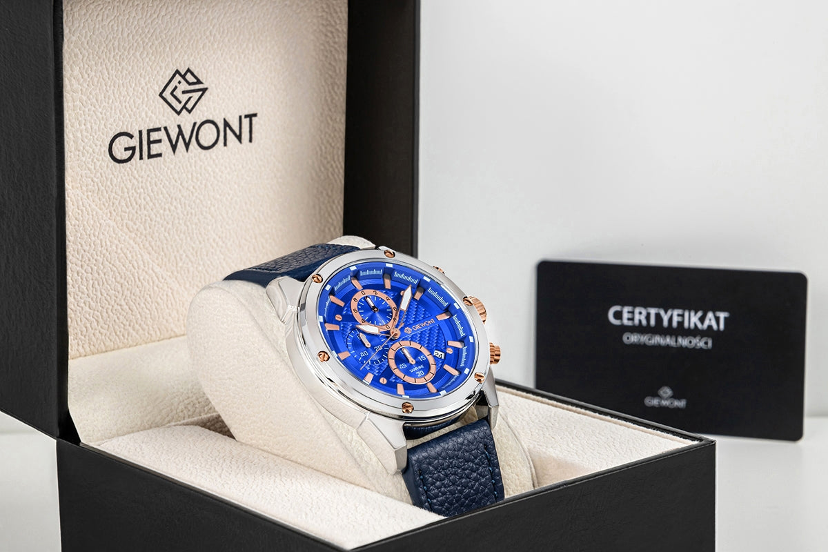 Herrenuhr Giewont Chronograph Saphir Silber-Blau GW8810-A2