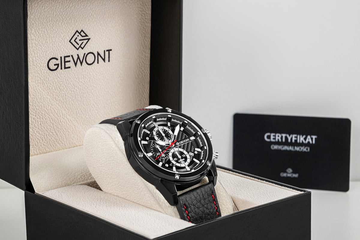 Men's Watch Giewont Chronograph Sapphire Black GW8810-A1