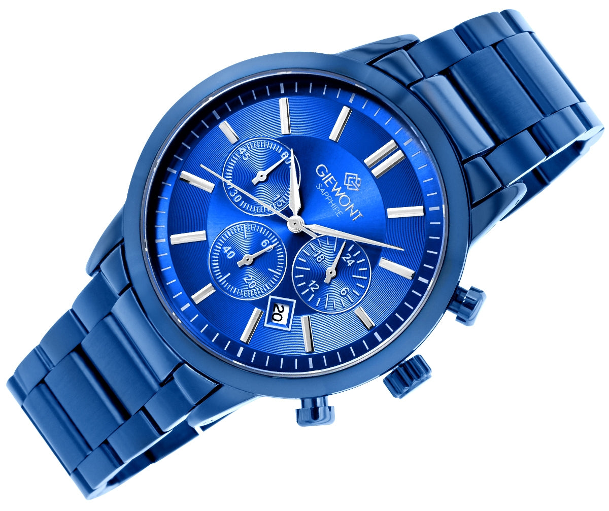 Zegarek Męski Giewont Chronograph Sapphire Niebieski GW8510-B4