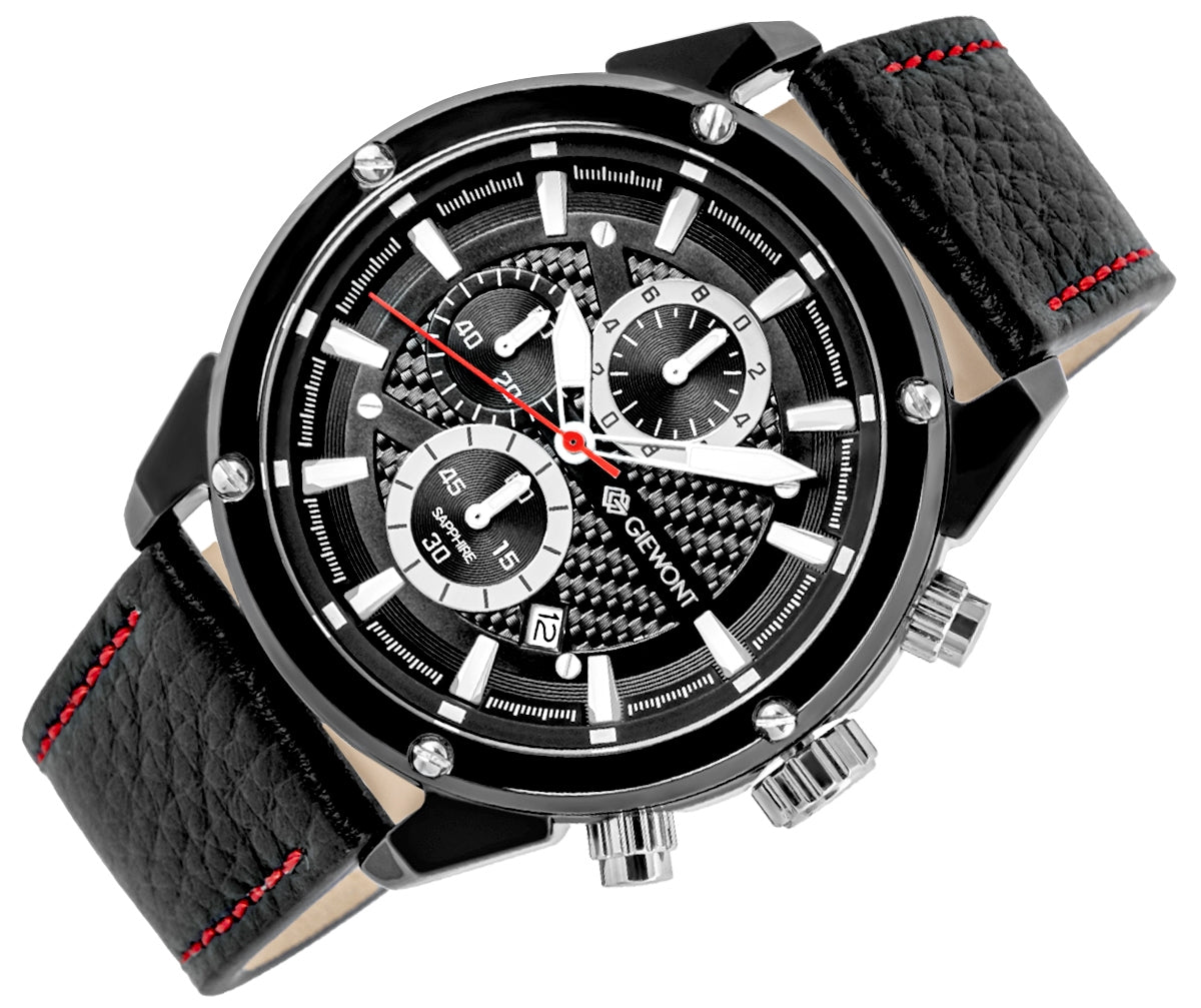 Men's Watch Giewont Chronograph Sapphire Black GW8810-A1