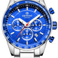 Zegarek Męski Giewont Chronograph Sapphire Srebrno Niebieski GW9140-B3
