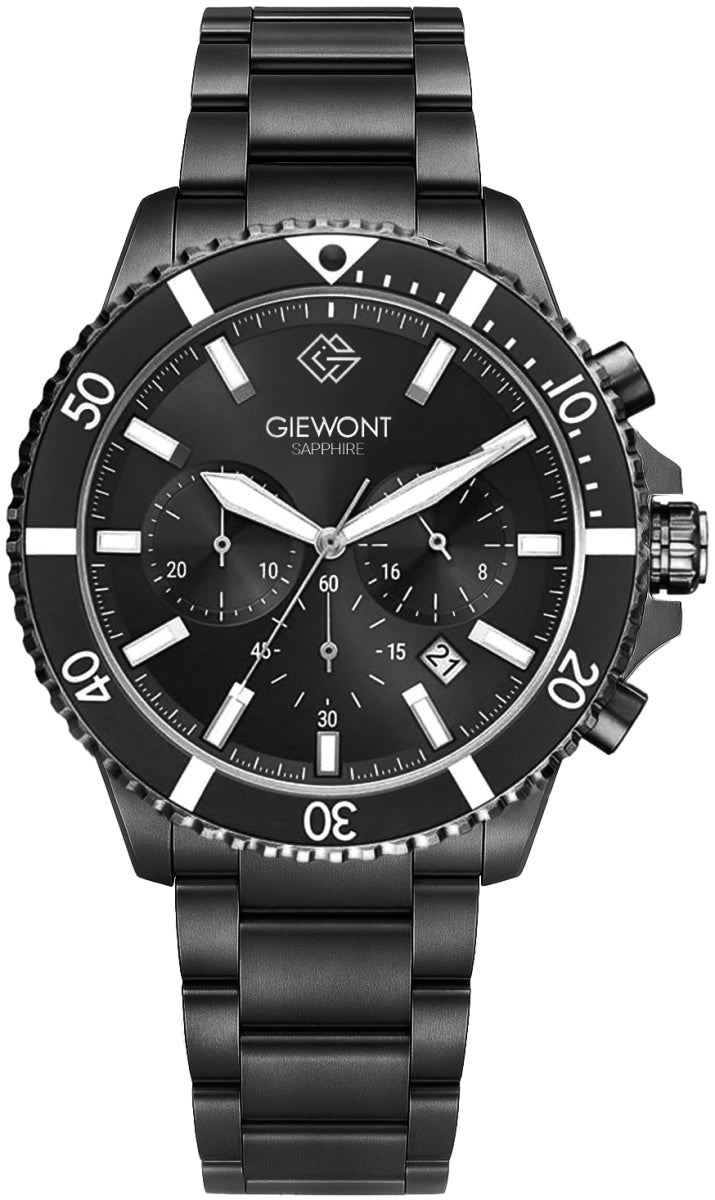 Giewont Men's Chronograph Sapphire Black GW3970-B4 Watch