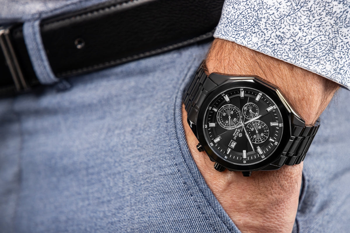 Men's Watch Giewont Chronograph Sapphire Black GW7290-B1