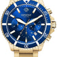 Herrenuhr Giewont Chronograph Saphir Gold Blau GW3970-B6