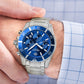 Zegarek Męski Giewont Chronograph Sapphire Srebrno Niebieski GW3970-B3