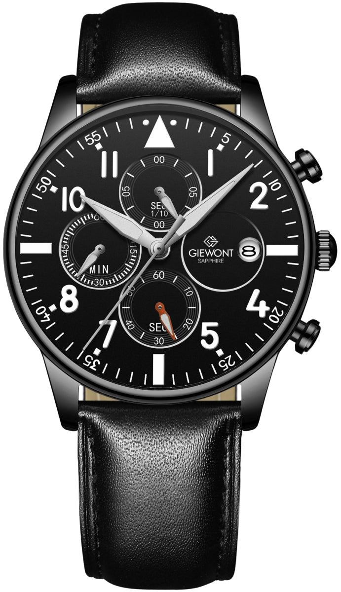 Giewont Chronograph Sapphire Men's Watch Black GW5630-A1