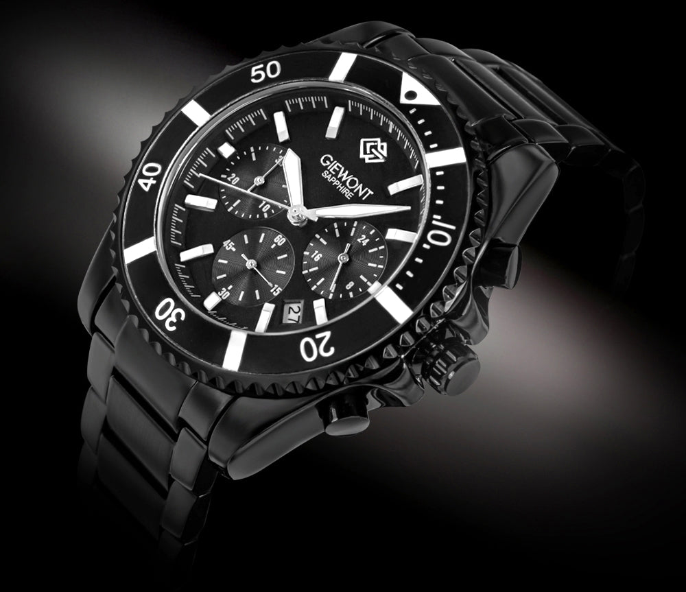 Giewont Men's Chronograph Sapphire Black GW3970-B4 Watch