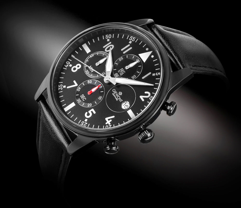 Giewont Chronograph Sapphire Men's Watch Black GW5630-A1