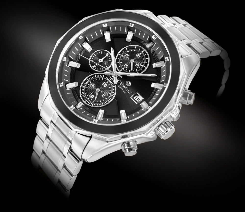 Giewont Men's Chronograph Sapphire Silver Watch GW7290-B2
