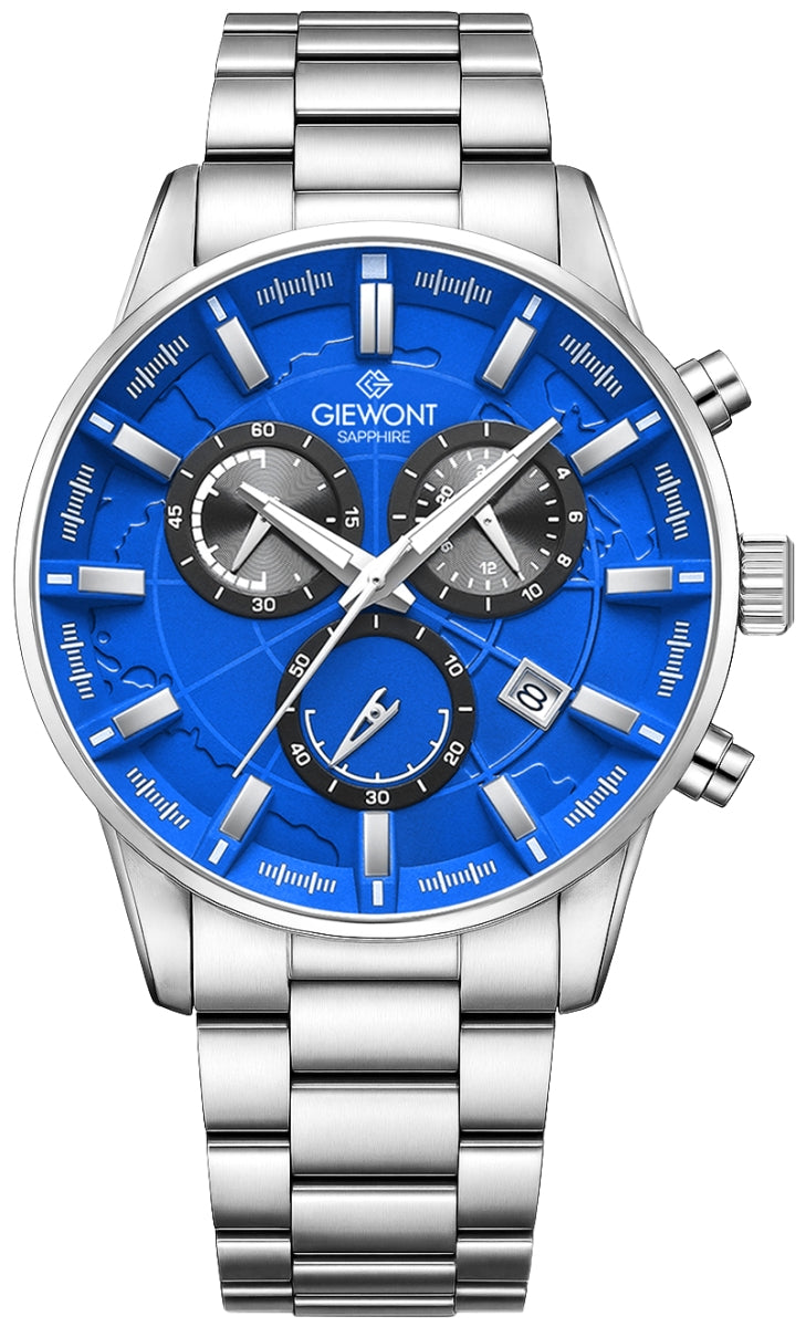 Herrenuhr Giewont Chronograph Saphir Silber-Blau GW4580-B3