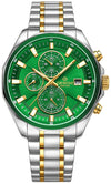 Zegarek Męski Giewont Chronograph Sapphire Srebrno Zielony GW7290-B7