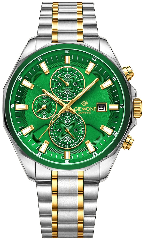 Herrenuhr Giewont Chronograph Saphir Silber Grün GW7290-B7