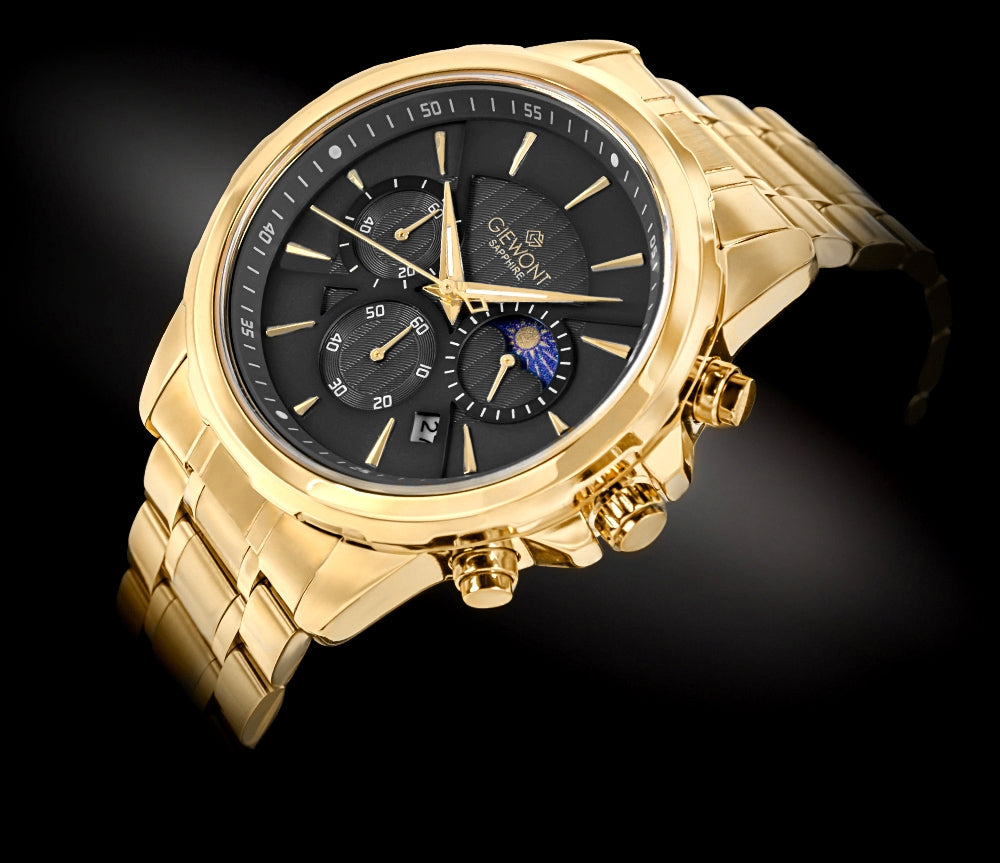 Herrenuhr Giewont Chronograph Saphir Gold Schwarz GW9460-B4