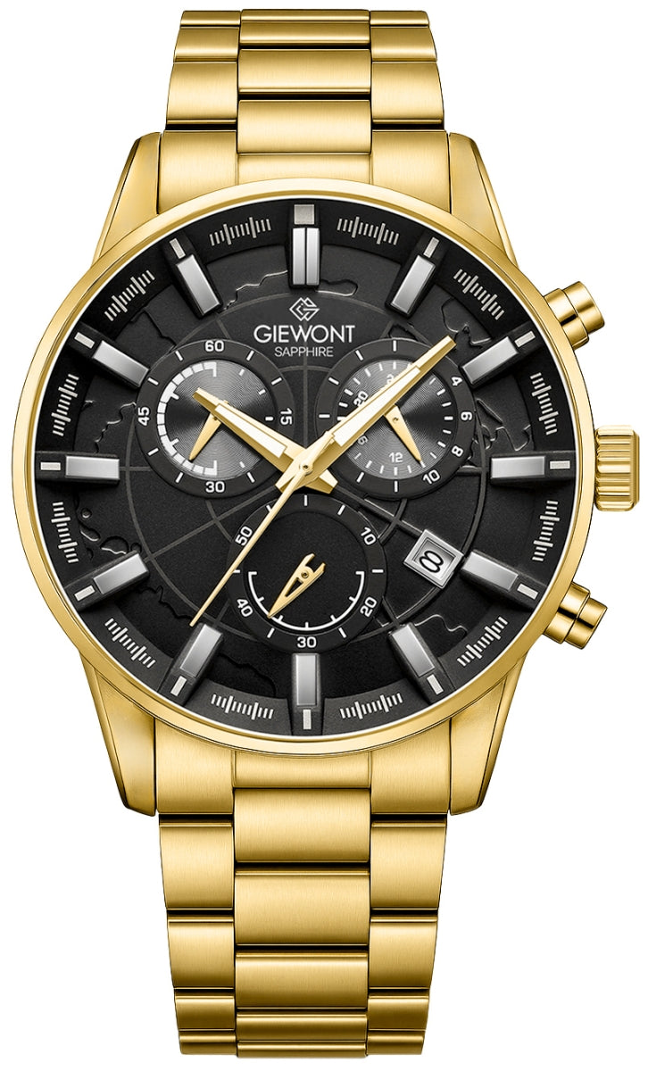 Herrenuhr Giewont Chronograph Saphir Gold Schwarz GW4580-B4