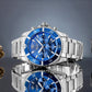 Zegarek Męski Giewont Chronograph Sapphire Srebrno Niebieski GW3970-B3