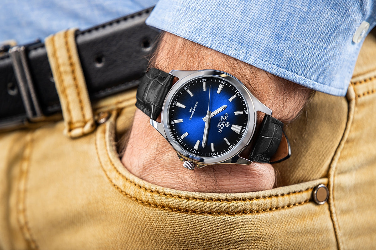 Giewont Elegance Sapphire Men's Watch Black Blue GW5160-A6