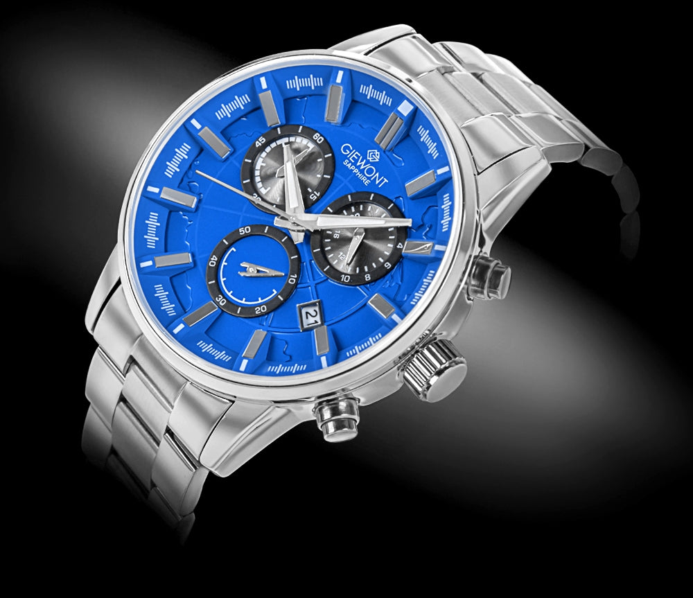 Herrenuhr Giewont Chronograph Saphir Silber-Blau GW4580-B3