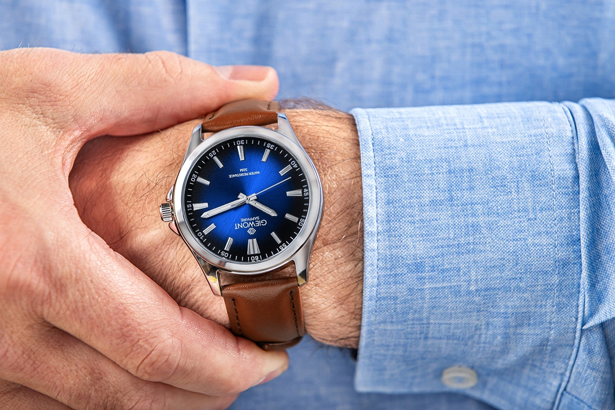 Giewont Elegance Sapphire Men's Watch Brown Blue GW5160-A4