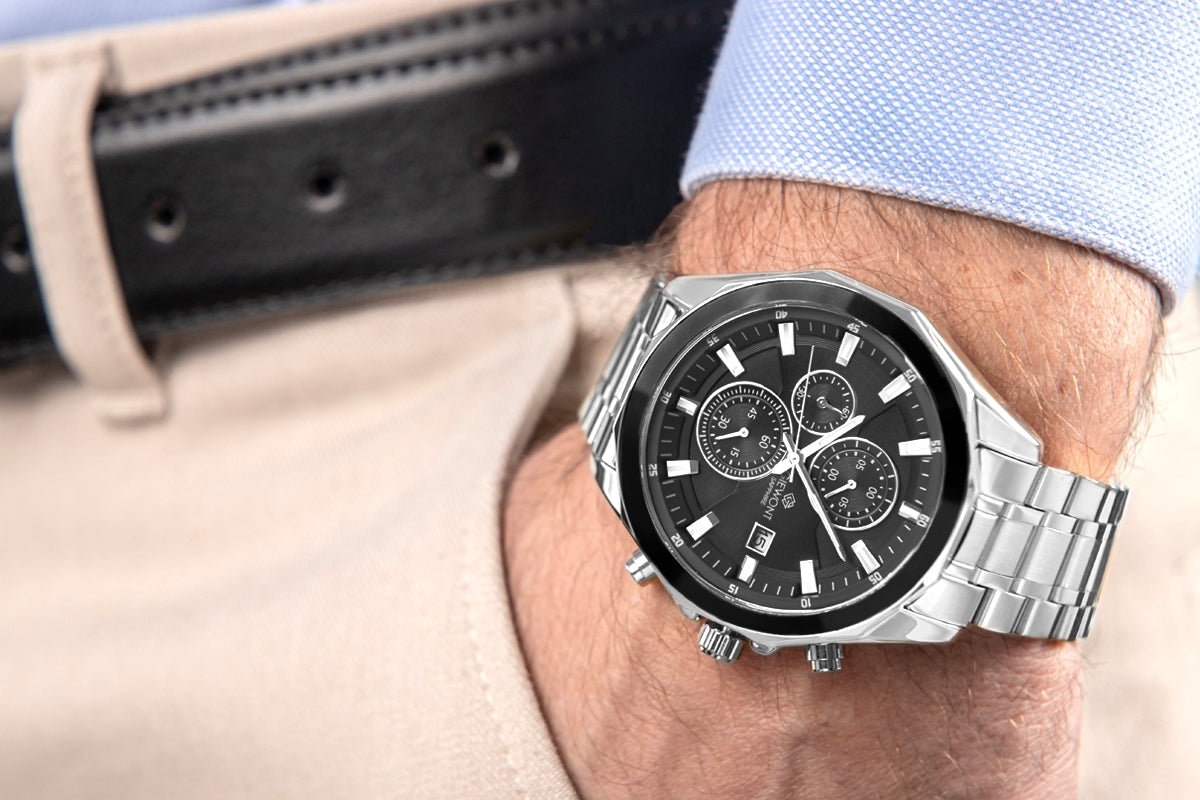 Giewont Men's Chronograph Sapphire Silver Watch GW7290-B2