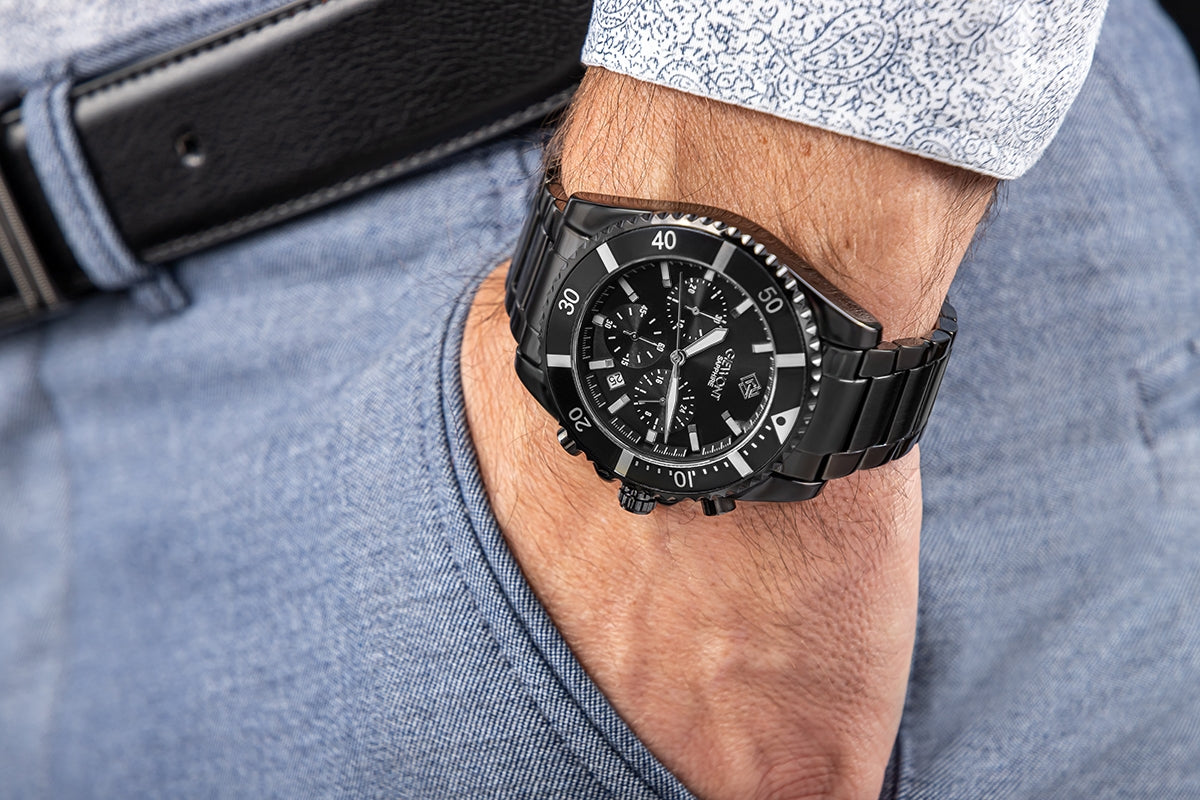 Giewont Men's Chronograph Sapphire Black GW3970-B4 Watch